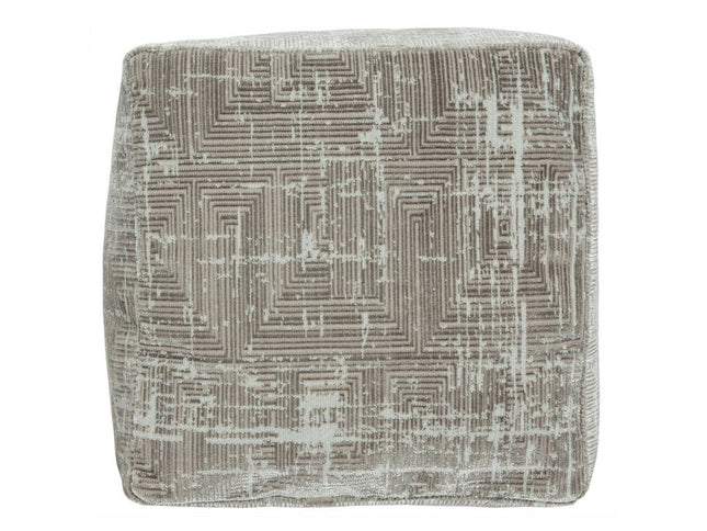 18" Gray Geometric Pouf Ottoman
