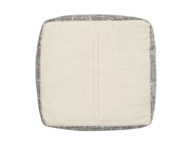 18" Gray Geometric Pouf Ottoman