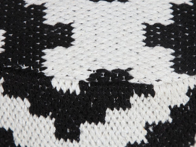 18" Black Cylinder Geometric Pouf Ottoman