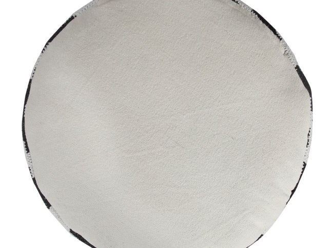 18" Black Cylinder Geometric Pouf Ottoman