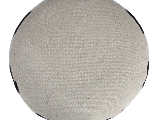 18" Black Cylinder Chevron Pouf Ottoman