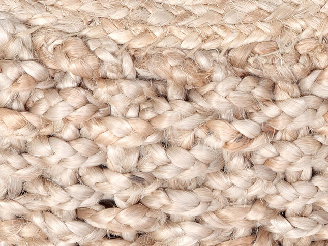 20" Tan Round Geometric Pouf Ottoman