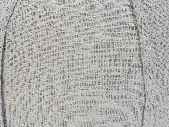 18" Gray Cotton Round Patchwork Pouf Ottoman