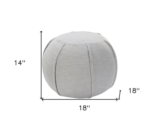 18" Gray Cotton Round Patchwork Pouf Ottoman