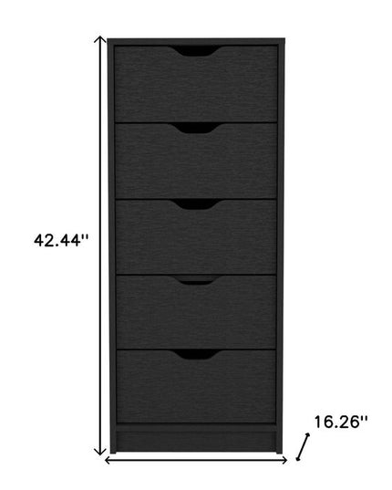 18" White Five Drawer Dresser