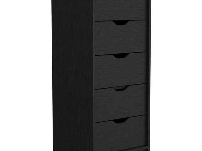 18" White Five Drawer Dresser