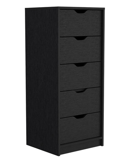 18" White Five Drawer Dresser