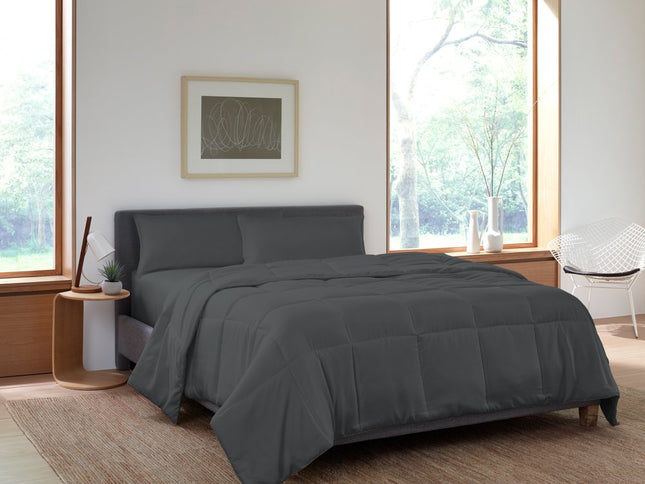 Gray King Microfiber Washable Microfiber Down Alternative Comforter