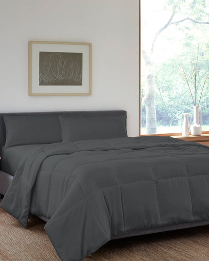 Gray King Microfiber Washable Microfiber Down Alternative Comforter