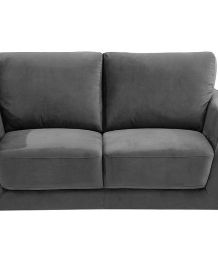 72" Dark Gray And Silver Velvet Loveseat