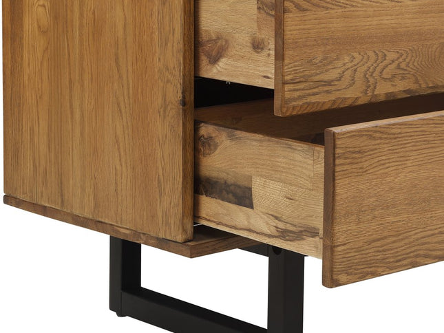 59" Brown Solid Wood Four Drawer Double Dresser