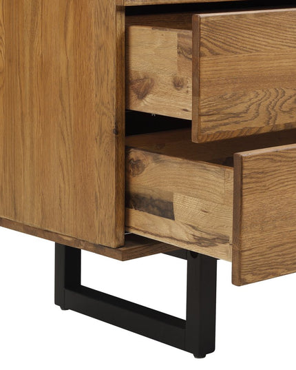 59" Brown Solid Wood Four Drawer Double Dresser