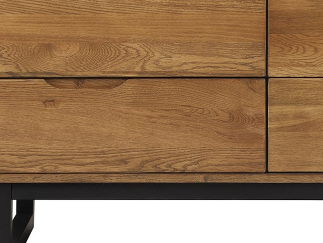 59" Brown Solid Wood Four Drawer Double Dresser