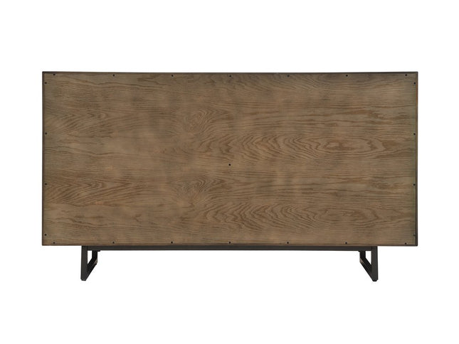 60" Dark Brown Solid Wood Six Drawer Double Dresser