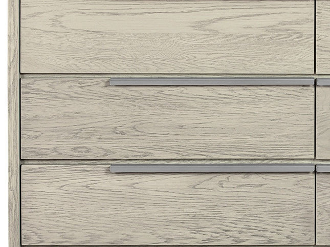 63" Gray Solid Wood Six Drawer Double Dresser