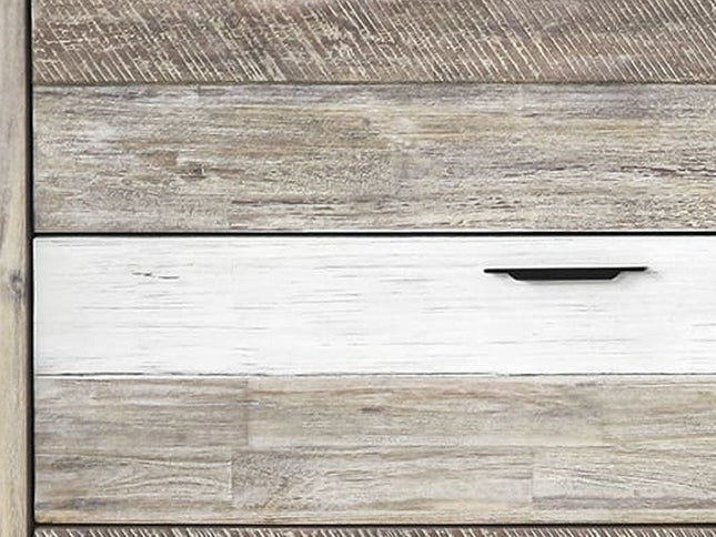 63" Natural and Ivory Solid Wood Six Drawer Double Dresser