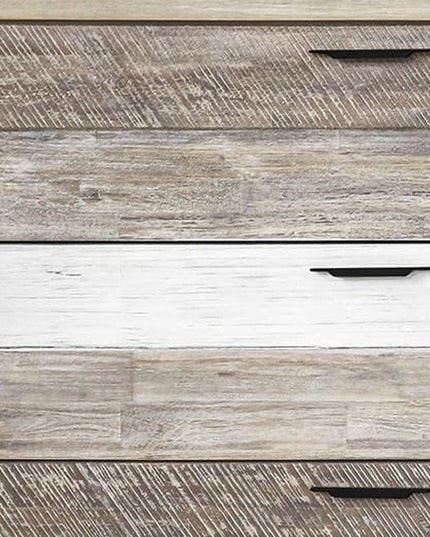 63" Natural and Ivory Solid Wood Six Drawer Double Dresser