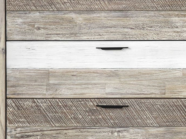 63" Natural and Ivory Solid Wood Six Drawer Double Dresser