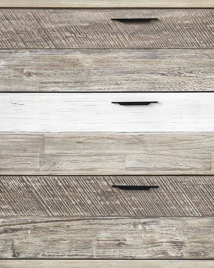 63" Natural and Ivory Solid Wood Six Drawer Double Dresser