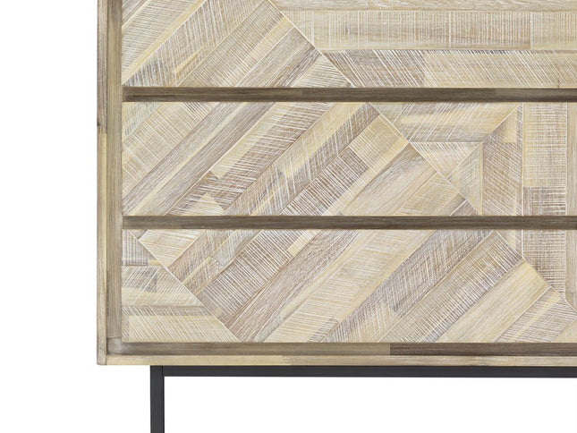 61" Natural Solid Wood Six Drawer Double Dresser