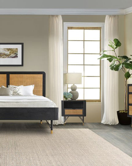 61" Natural and Black Solid Wood Six Drawer Double Dresser