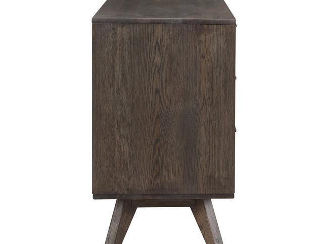 63" Dark Brown Solid Wood Six Drawer Double Dresser