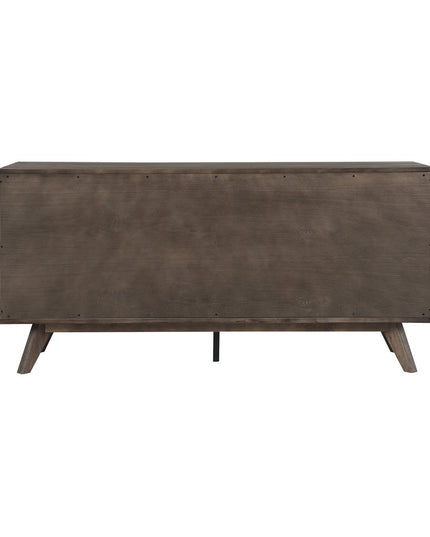 63" Dark Brown Solid Wood Six Drawer Double Dresser