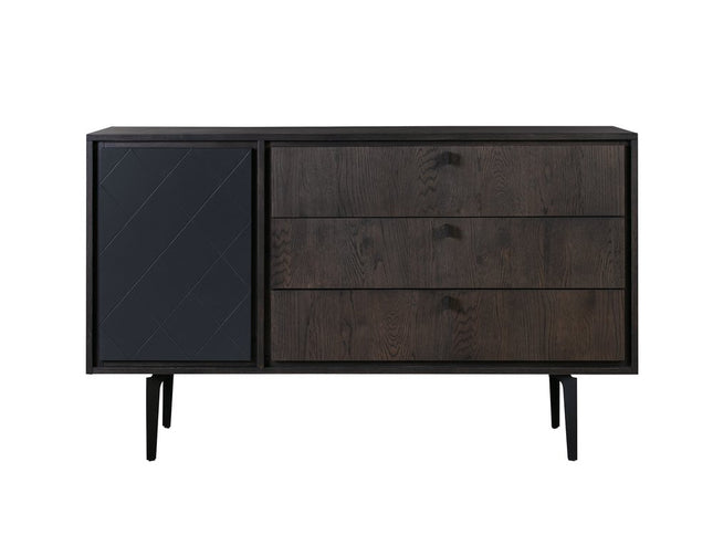 63" Gray Solid Wood Three Drawer Dresser