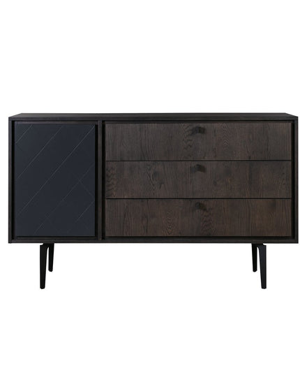 63" Gray Solid Wood Three Drawer Dresser