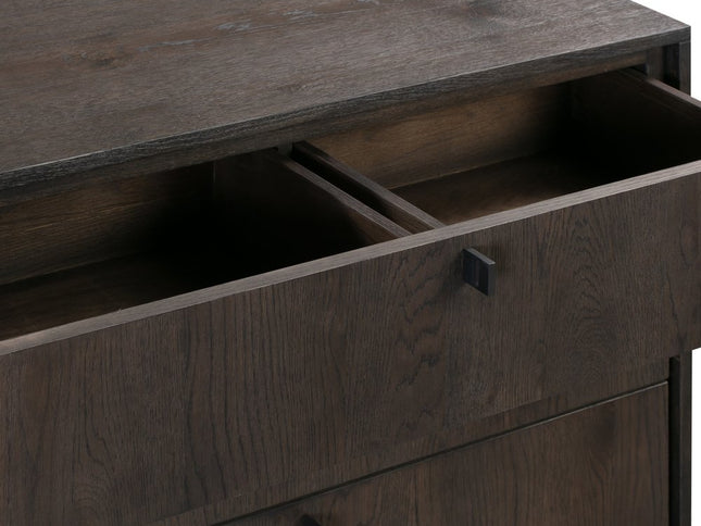 63" Gray Solid Wood Three Drawer Dresser