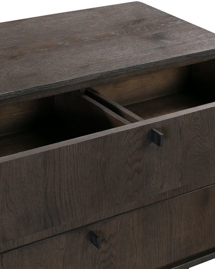 63" Gray Solid Wood Three Drawer Dresser