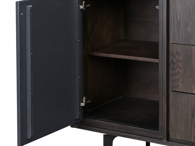 63" Gray Solid Wood Three Drawer Dresser