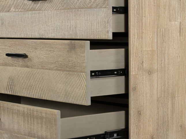 63" Brown Solid Wood Six Drawer Double Dresser