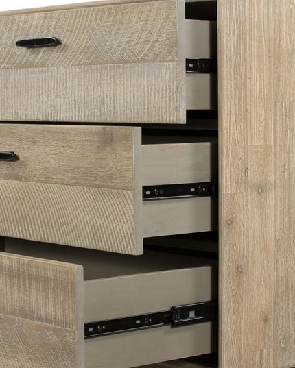 63" Brown Solid Wood Six Drawer Double Dresser