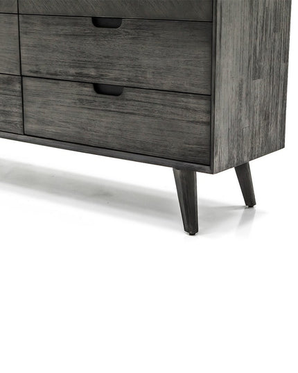 63" Brown Solid Wood Six Drawer Double Dresser