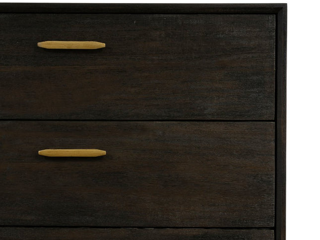 63" Brown Solid Wood Six Drawer Double Dresser