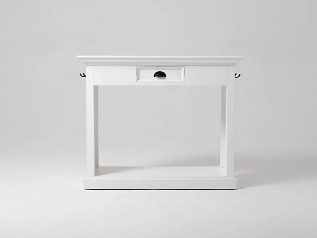 Three Piece White Solid Wood Dining Set with Two Chairs