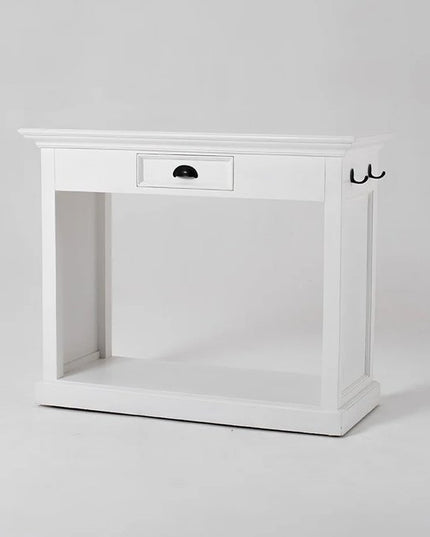 Three Piece White Solid Wood Dining Set with Two Chairs