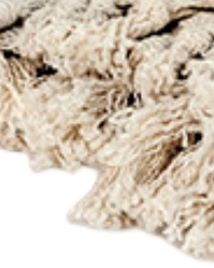 50" X 60" Natural Cotton Woven Floral Throw Blanket with Tassels and Fringe