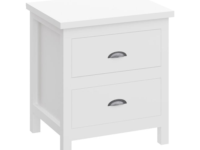 22" Solid Wood Two Drawer Nightstand