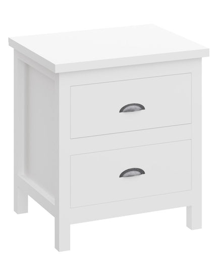 22" Solid Wood Two Drawer Nightstand