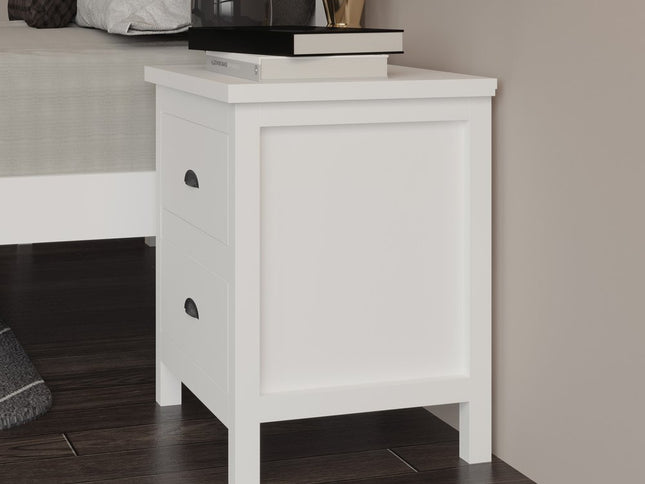 22" Solid Wood Two Drawer Nightstand