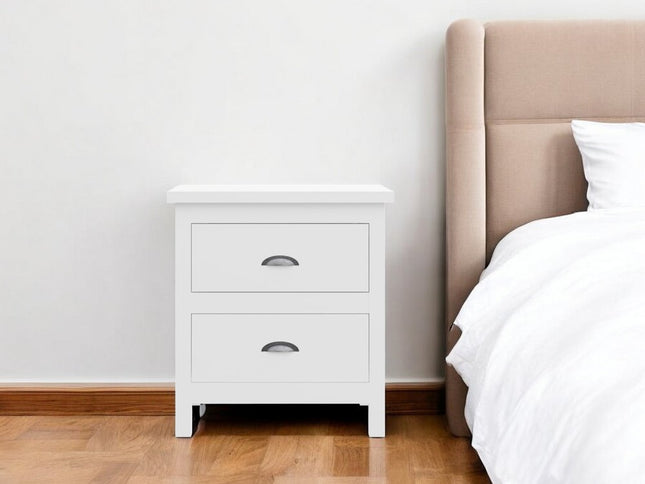 22" Solid Wood Two Drawer Nightstand