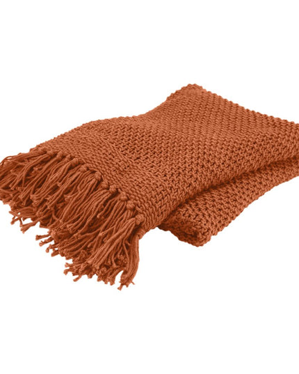 Orange Woven 100% Cotton Throw Blanket