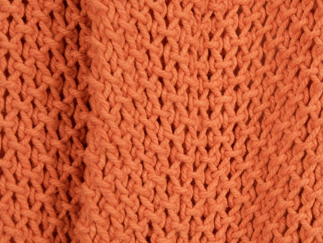 Orange Woven 100% Cotton Throw Blanket