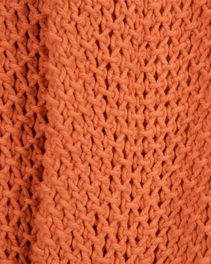 Orange Woven 100% Cotton Throw Blanket