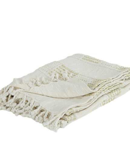 Natural Woven Cotton Throw Blanket