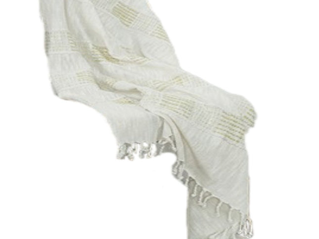 Natural Woven Cotton Throw Blanket