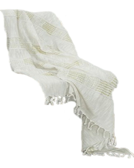 Natural Woven Cotton Throw Blanket