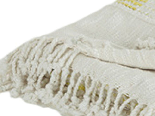 Yellow Woven Cotton Throw Blanket